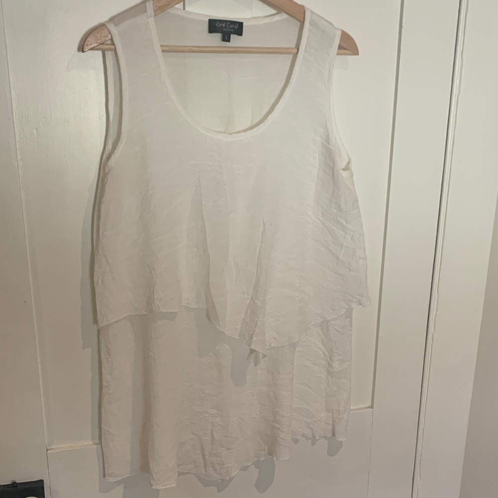 Layered Sleeveless Tank Top — White